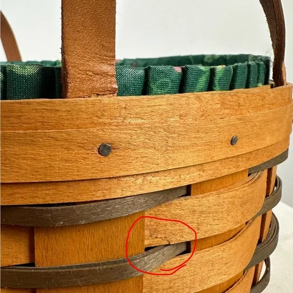 1997 Longaberger Darning Basket #15598, Heritage Collection, w/ Liner/Protector - Picture 16 of 16